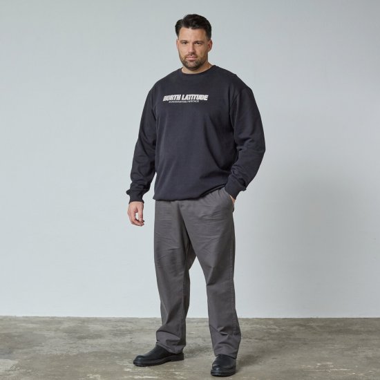 North Latitude Crewneck Sweatshirt Schwarz - TALL sweatshirts - TALL Sweatshirts für große Männer