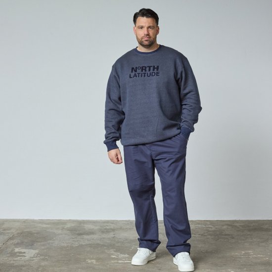 North Latitude Crewneck Logo Sweat Navyblau - TALL sweatshirts - TALL Sweatshirts für große Männer
