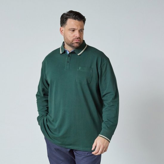 North Latitude Superflex Polo LS Grün/Khaki - Polo-shirts für herren - Polo-Shirts für Herren in großen Größen