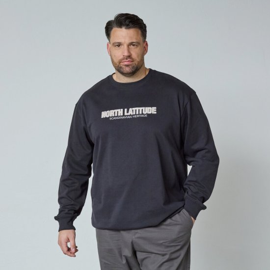 North Latitude Crewneck Sweatshirt Schwarz - Herren-sweater und -hoodies - Herren-Sweater und -Hoodies in großen Größen