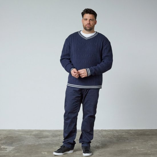 North Latitude V-Neck Knit Navyblau - TALL sweatshirts - TALL Sweatshirts für große Männer