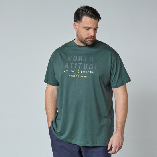 North Latitude T-Shirt Grün/Khaki - Herren-T-shirts - Herren-T-Shirts in großen Größen