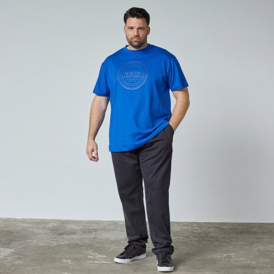North Latitude T-Shirt Blau - TALL T-shirts - T-Shirts Überlänge Herren