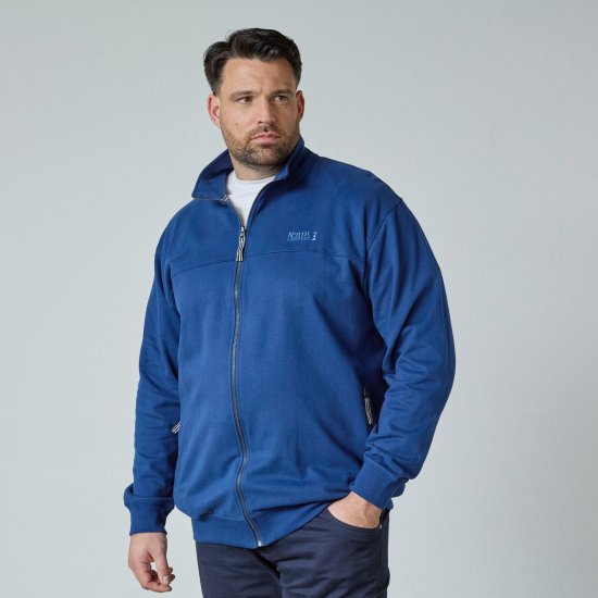 North Latitude Sweat Cardigan Blau - Herren-sweater und -hoodies - Herren-Sweater und -Hoodies in großen Größen