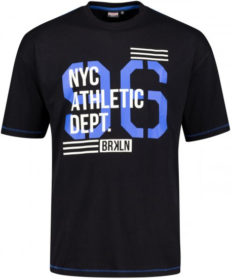 Adamo BRKLN Comfort Fit Printed T-shirt Black - Herren-T-shirts - Herren-T-Shirts in großen Größen