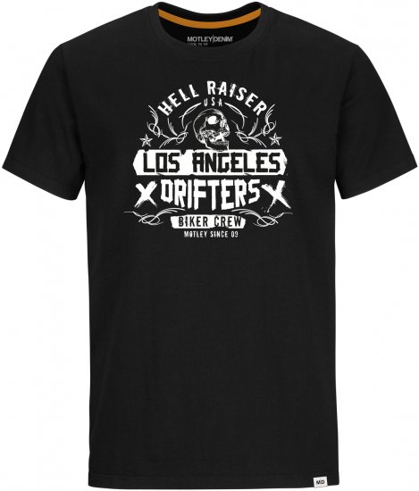 Motley Denim Albany T-shirt Black - Herren-T-Shirts in großen Größen - Herren-T-Shirts in großen Größen