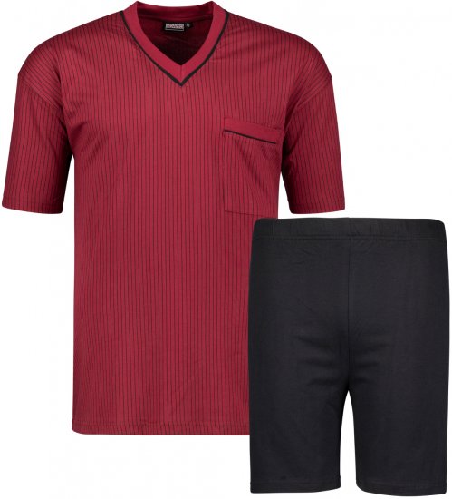 Adamo Gustav Short sleeve Pyjama Burgundy - Herrenunterwäsche & Bademode in großen Größen - Herrenunterwäsche & Bademode in großen Größen
