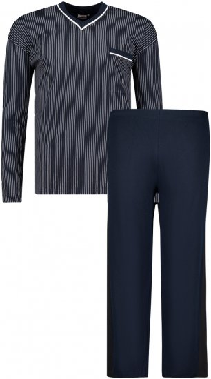 Adamo Gustav Long sleeve Pyjama Navy - Herrenunterwäsche & Bademode in großen Größen - Herrenunterwäsche & Bademode in großen Größen