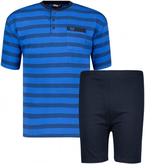 Adamo Anil Serafino Short sleeve Pyjama Royal Blue - Herrenunterwäsche & bademode - Herrenunterwäsche & Bademode in großen Größen