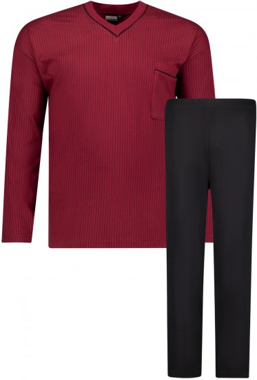 Adamo Gustav Long sleeve Pyjama Burgundy - Herrenunterwäsche & Bademode in großen Größen - Herrenunterwäsche & Bademode in großen Größen