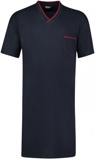Adamo Bert Short sleeve Long Nightshirt Navy - Herrenunterwäsche & Bademode in großen Größen - Herrenunterwäsche & Bademode in großen Größen