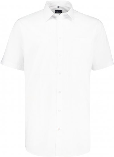 Adamo Warren Comfort Fit Short Sleeve Shirt White - Herrenhemden in großen Größen - Herrenhemden in großen Größen