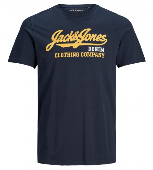 Jack & Jones Logo T-Shirt Navy - Herren-T-shirts - Herren-T-Shirts in großen Größen