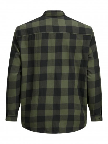 Jack & Jones Gingham L/S Shirt Dusty Olive - Herrenhemden - Herrenhemden in großen Größen