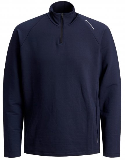 Jack & Jones Running Half Zip Sweat Navy - Herren-sweater und -hoodies - Herren-Sweater und -Hoodies in großen Größen