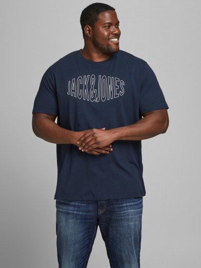 Jack & Jones Preston Crew Neck T-Shirt Navy - Herren-T-shirts - Herren-T-Shirts in großen Größen