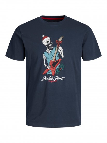 Jack & Jones JORFESTIVE Xmas Skull T-shirt Navy - Herren-T-shirts - Herren-T-Shirts in großen Größen