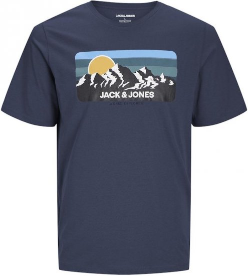 Jack & Jones PEAK T-Shirt Navy Blazer - Herren-T-shirts - Herren-T-Shirts in großen Größen