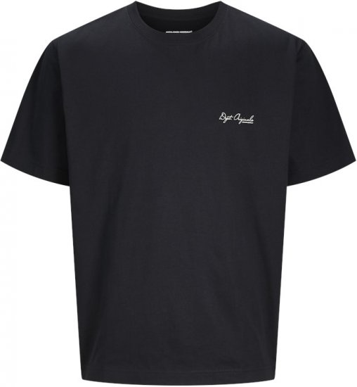 Jack & Jones Lington Back And Front Print Crew Neck T-Shirt Black - Herren-T-shirts - Herren-T-Shirts in großen Größen