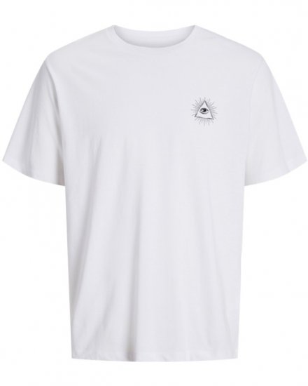 Jack & Jones Jackie Crew Neck T-Shirt White - Herren-T-shirts - Herren-T-Shirts in großen Größen