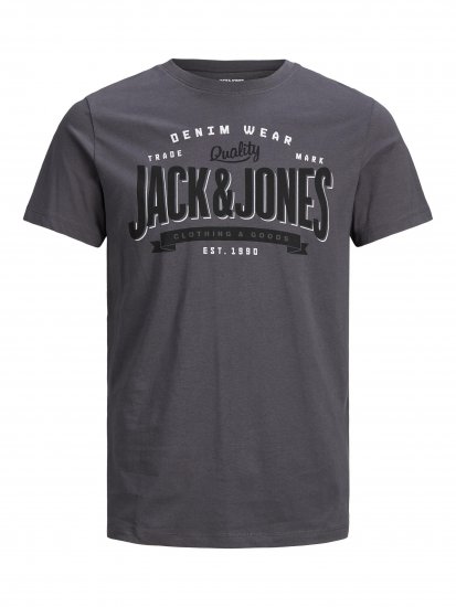 Jack & Jones JJELOGO TEE Gray - Herren-T-shirts - Herren-T-Shirts in großen Größen