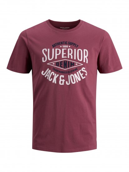 Jack & Jones JJELOGO TEE Hawthorn Rose - Herren-T-shirts - Herren-T-Shirts in großen Größen