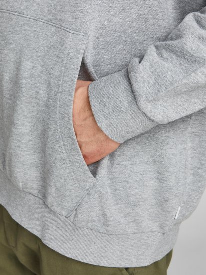 Jack & Jones JJESHARK SWEAT Hoodie Light Grey - Herren-sweater und -hoodies - Herren-Sweater und -Hoodies in großen Größen