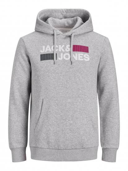 Jack & Jones JJECORP Hoodie Light Gray - Herren-Sweater und -Hoodies in großen Größen - Herren-Sweater und -Hoodies in großen Größen