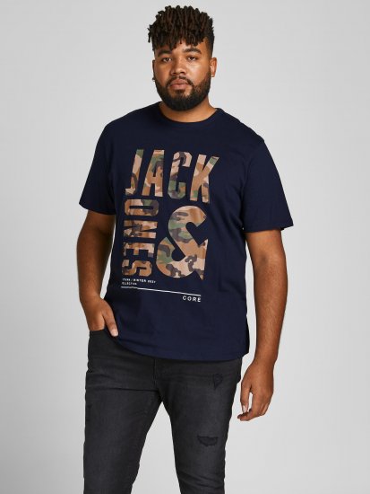 Jack & Jones JCOSTREET TEE Navy - Herren-T-shirts - Herren-T-Shirts in großen Größen
