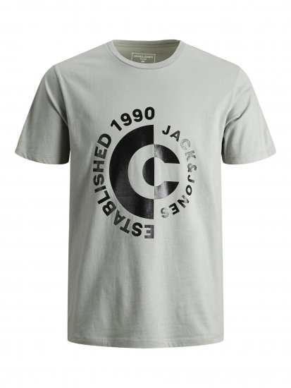 Jack & Jones JCOSPRING T-Shirt Gray - Herren-T-shirts - Herren-T-Shirts in großen Größen