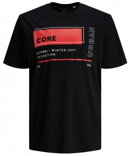 Jack & Jones JCOBOOSTER TEE Black - Herren-T-shirts - Herren-T-Shirts in großen Größen