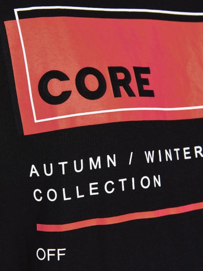Jack & Jones JCOBOOSTER TEE Black - Herren-T-shirts - Herren-T-Shirts in großen Größen