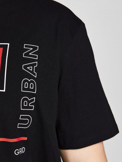 Jack & Jones JCOBOOSTER TEE Black - Herren-T-shirts - Herren-T-Shirts in großen Größen