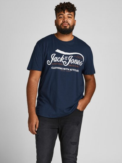 Jack & Jones JPRBLUBOOSTER TEE Navy - Herren-T-shirts - Herren-T-Shirts in großen Größen