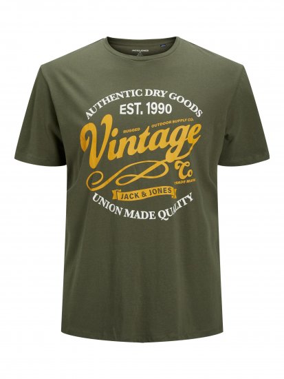 Jack & Jones JPRBLUBOOSTER TEE Khaki - Herren-T-shirts - Herren-T-Shirts in großen Größen