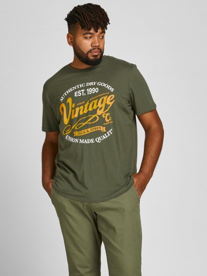 Jack & Jones JPRBLUBOOSTER TEE Khaki - Herren-T-shirts - Herren-T-Shirts in großen Größen