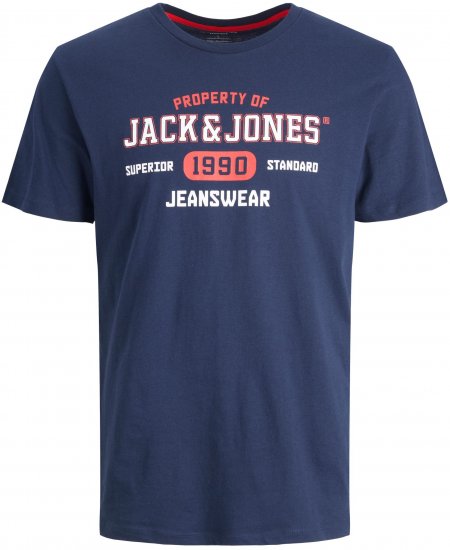 Jack & Jones JJSTAMP TEE Navy - Herren-T-shirts - Herren-T-Shirts in großen Größen
