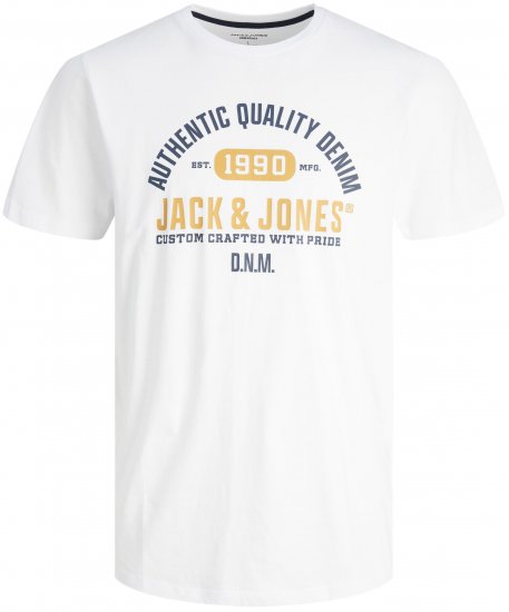 Jack & Jones JJSTAMP TEE White - Herren-T-shirts - Herren-T-Shirts in großen Größen
