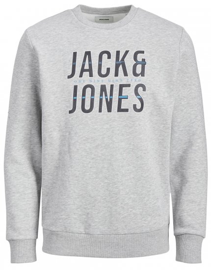 Jack & Jones JJXILO Sweat Light Grey - Herren-sweater und -hoodies - Herren-Sweater und -Hoodies in großen Größen