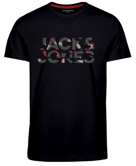 Jack & Jones JJRAMP T-Shirt Soldier Print Black - Herren-T-shirts - Herren-T-Shirts in großen Größen