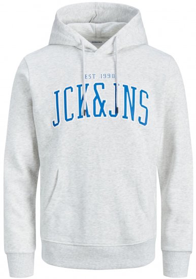 Jack & Jones JJCEMB Hoodie White - Herren-sweater und -hoodies - Herren-Sweater und -Hoodies in großen Größen