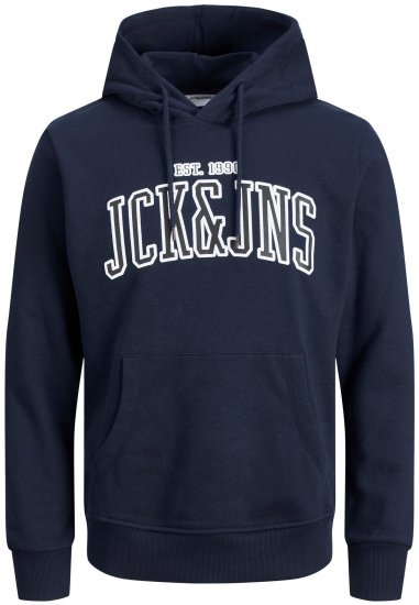 Jack & Jones JJCEMB Hoodie Navy - Herren-sweater und -hoodies - Herren-Sweater und -Hoodies in großen Größen
