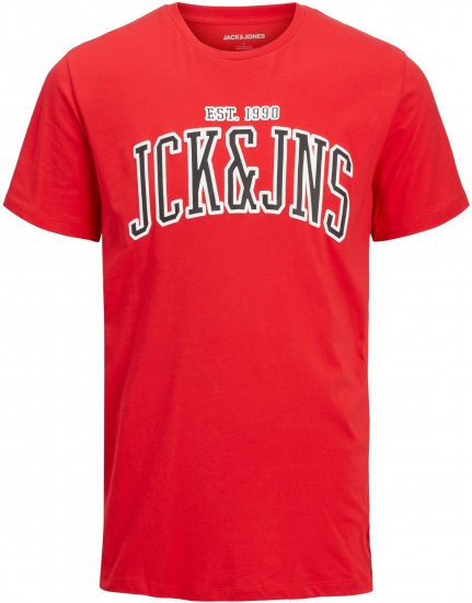 Jack & Jones JJCEMB TEE Red - Herren-T-shirts - Herren-T-Shirts in großen Größen
