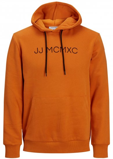 Jack & Jones JJHUGO FLOCK Hoodie Orange - Herren-sweater und -hoodies - Herren-Sweater und -Hoodies in großen Größen