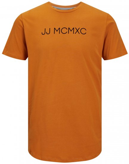 Jack & Jones JJHUGO FLOCK TEE Orange - Herren-T-shirts - Herren-T-Shirts in großen Größen