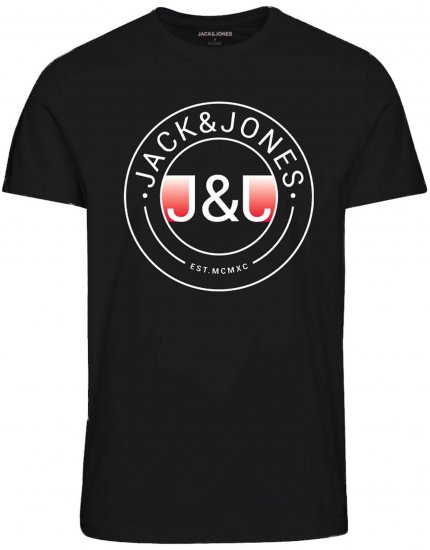 Jack & Jones JJMILAS T-Shirt Black - Herren-T-shirts - Herren-T-Shirts in großen Größen