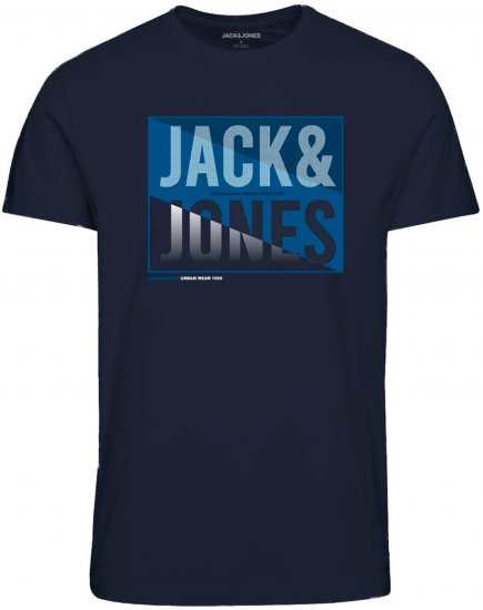 Jack & Jones JJSCOTT TEE Navy - Herren-T-shirts - Herren-T-Shirts in großen Größen