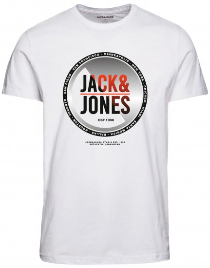 Jack & Jones JJSCOTT TEE White - Herren-T-shirts - Herren-T-Shirts in großen Größen