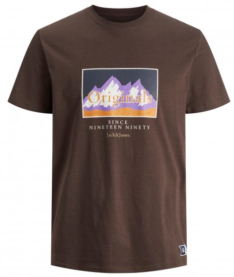 Jack & Jones JORWOODLANDGRAPHIC T-Shirt Seal Brown - Herren-T-shirts - Herren-T-Shirts in großen Größen