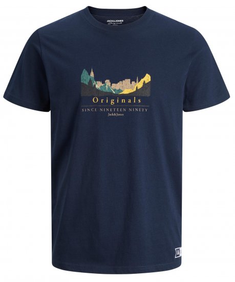 Jack & Jones JORWOODLANDGRAPHIC T-Shirt Navy - Herren-T-shirts - Herren-T-Shirts in großen Größen
